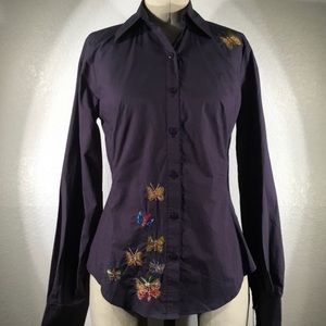 NWT 3J Johnny Was Butterfly Button Up Sz S